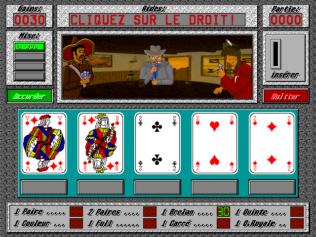 Jeu de Poker [Falcon030] atari screenshot